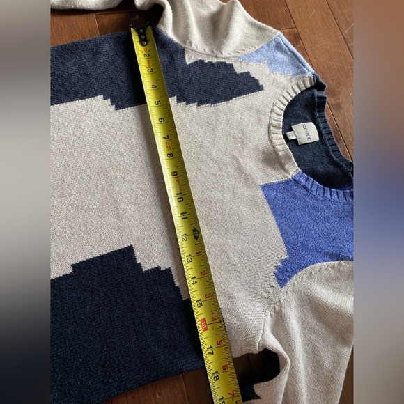 Nic + Zoe Sweater in Blue, White, Light Grey, Black and Yellow, Women’s Size S - Picture 5 of 11